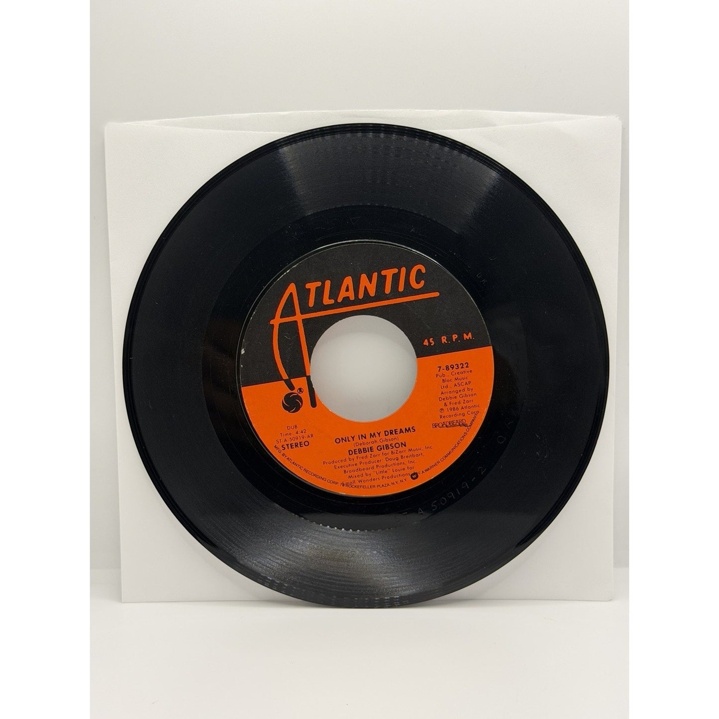 Debbie Gibson Only In My Dreams 45 RPM 7” Record Vinyl Single Out Of Print