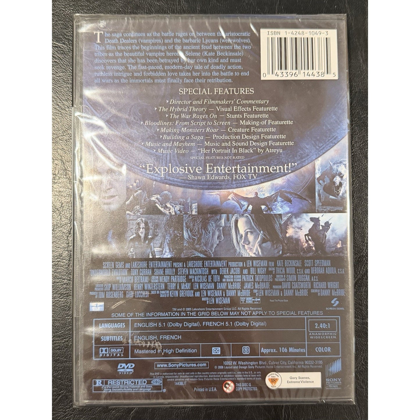Underworld Evolution DVD Widescreen Special Edition Kate Beckinsale 2006