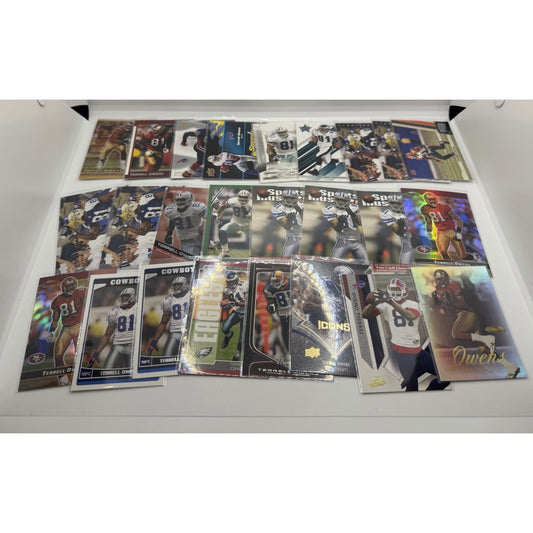 100 Lot Different Terrell Owens Football Cards Inserts 49ers Cowboys Bills