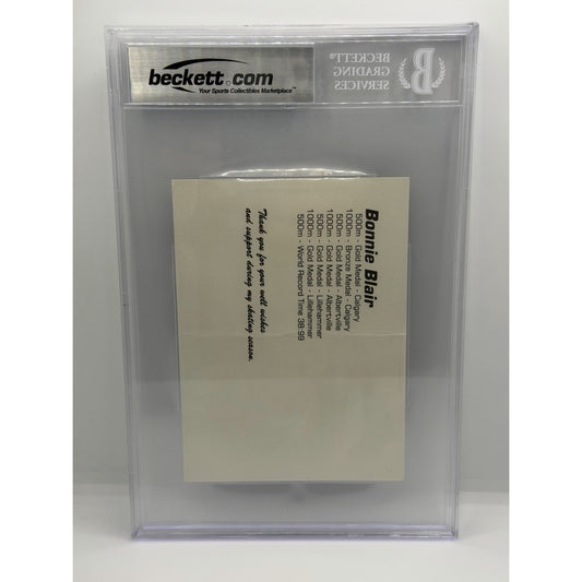 Bonnie Blair Signed Post Card Beckett COA Slabbed USA Olympic Speed skater