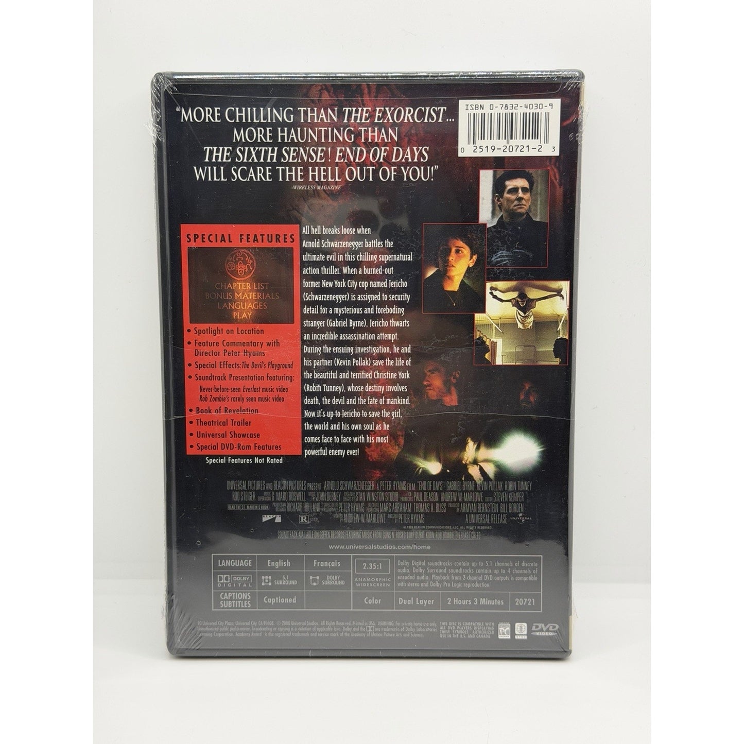 End Of Days Widescreen Collector’s Edition Arnold Schwarzenegger DVD Sealed New