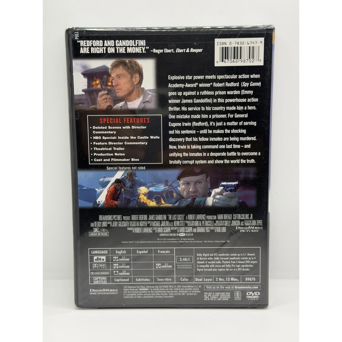 The Last Castle DVD 2001 Widescreen Robert Redford James Gandolfini