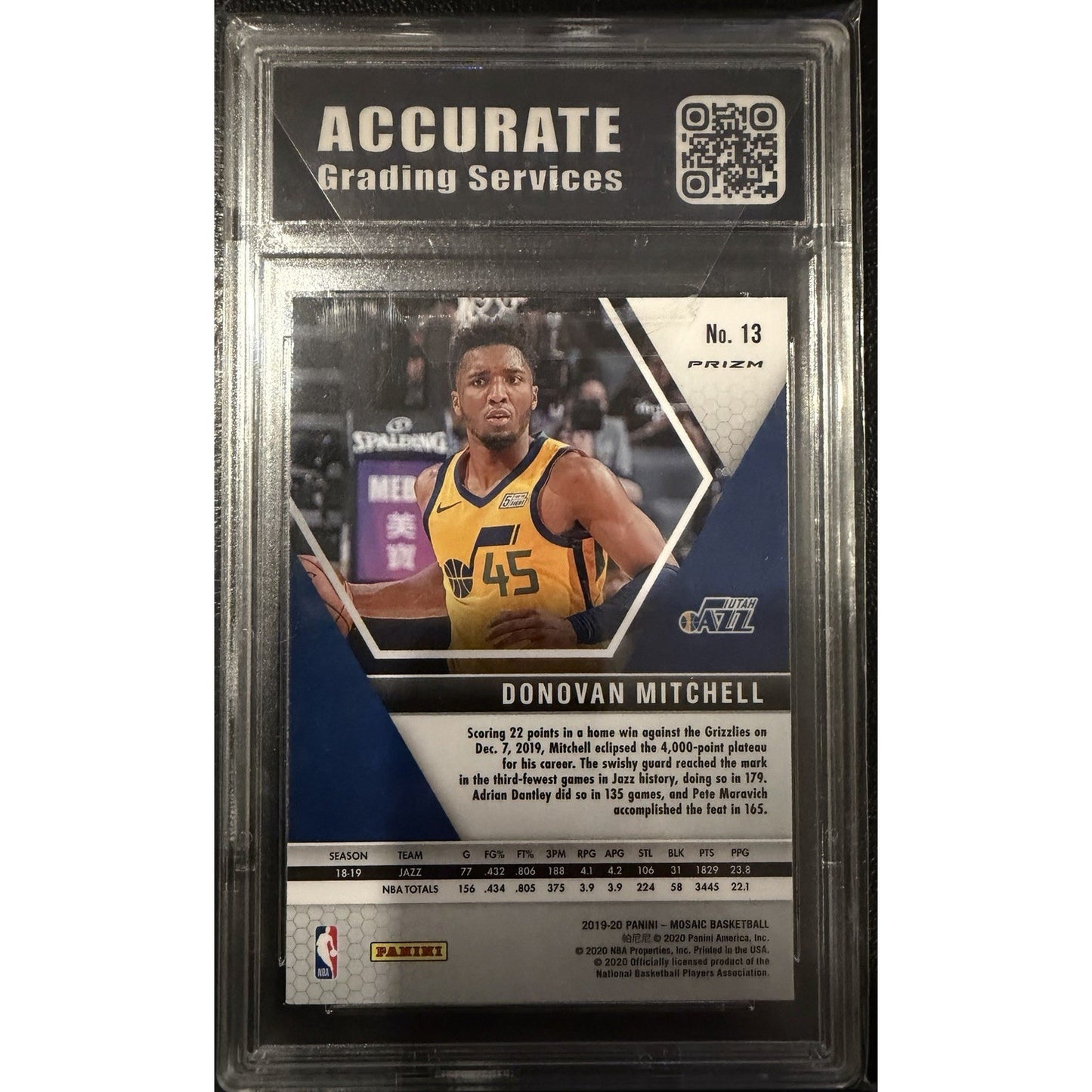 Donovan Mitchell 3 Card Graded Lot ASG Graded 10 Gem Mint Pink Mosaic Optic