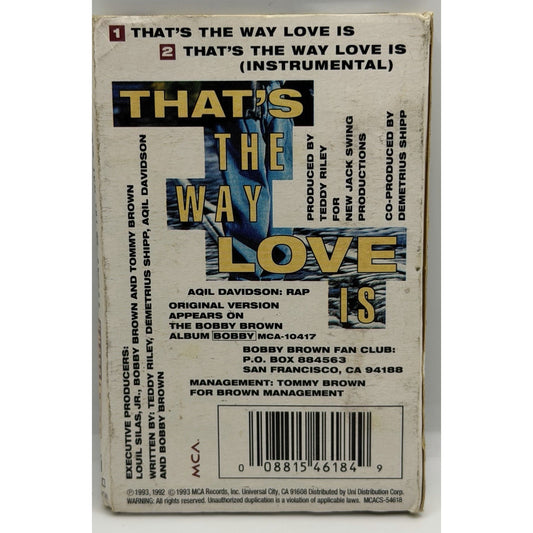 Bobby Brown That’s The Way Love Is Cassette Single R&B New Edition
