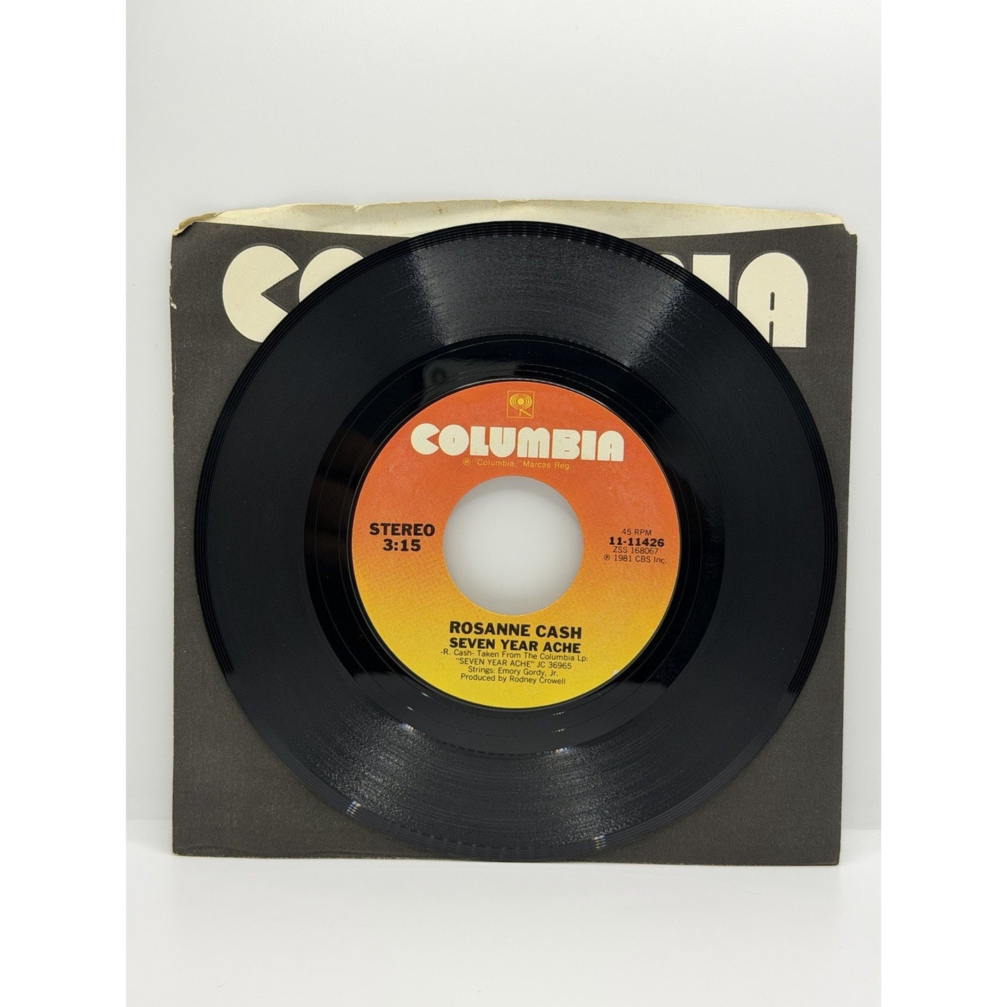 Rosanne Cash Seven Year Ache 45 RPM 7” Country Vinyl Record Out Of Print