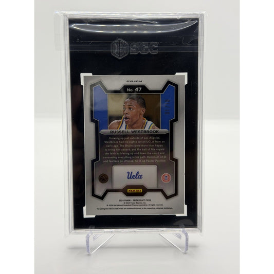 2024-25 Panini Prizm Draft #47 Russell Westbrook Gold 1/10 UCLA Bruins SGC 9.5