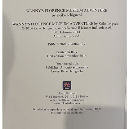 Rare HTF Keiko Ichiguchi Wanny’s Florence Museum Adventure Il Bisonte Manga