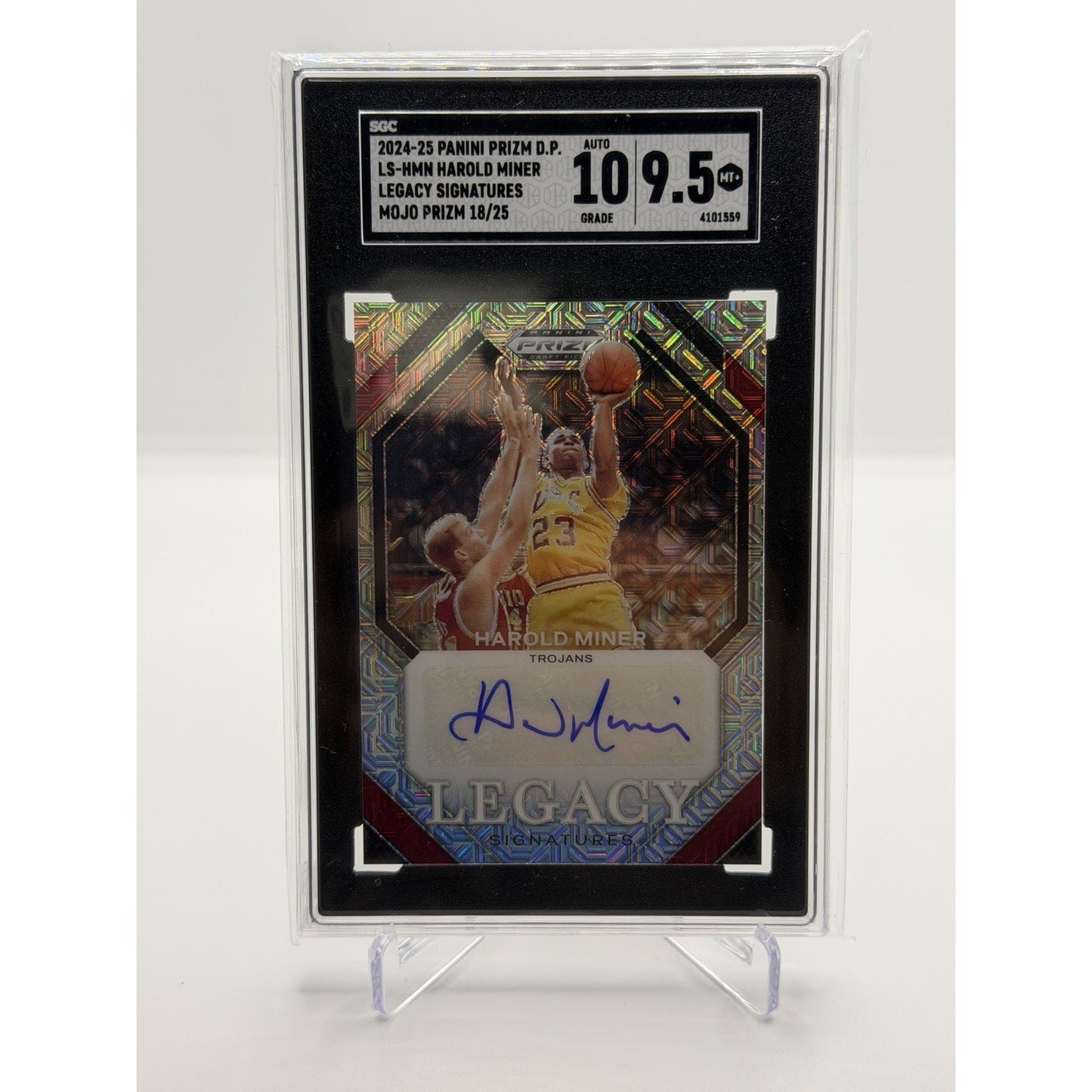 Harold Miner 2024 Prizm Draft Picks Legacy Signatures Mojo /25 Auto USC Trojans