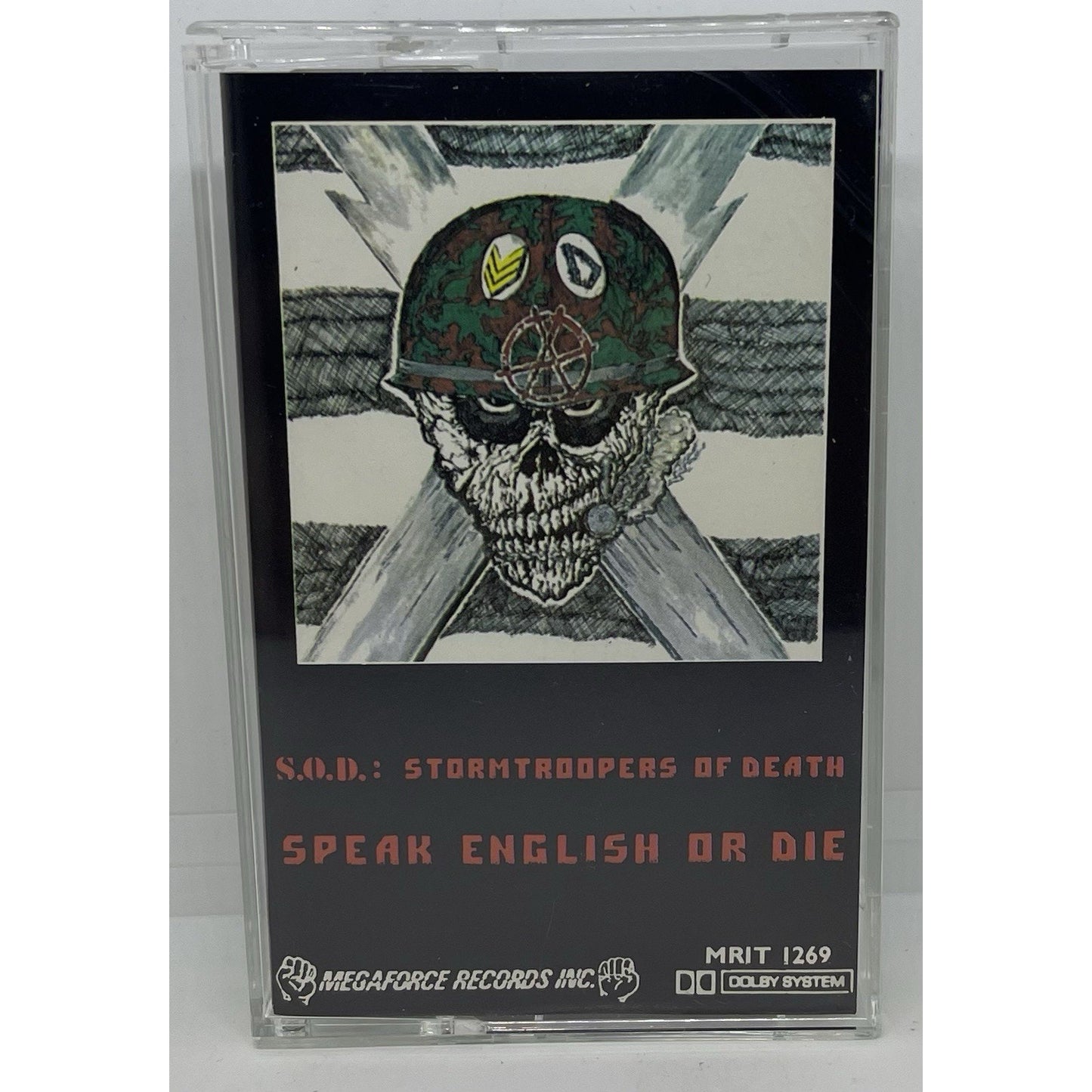 S.O.D. SPEAK ENGLISH OR DIE CASSETTE TAPE MEGAFORCE RECORDS ORIGINAL