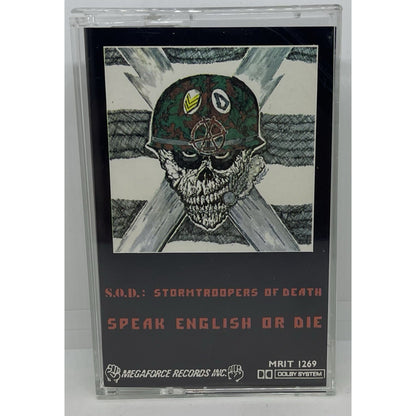 S.O.D. SPEAK ENGLISH OR DIE CASSETTE TAPE MEGAFORCE RECORDS ORIGINAL