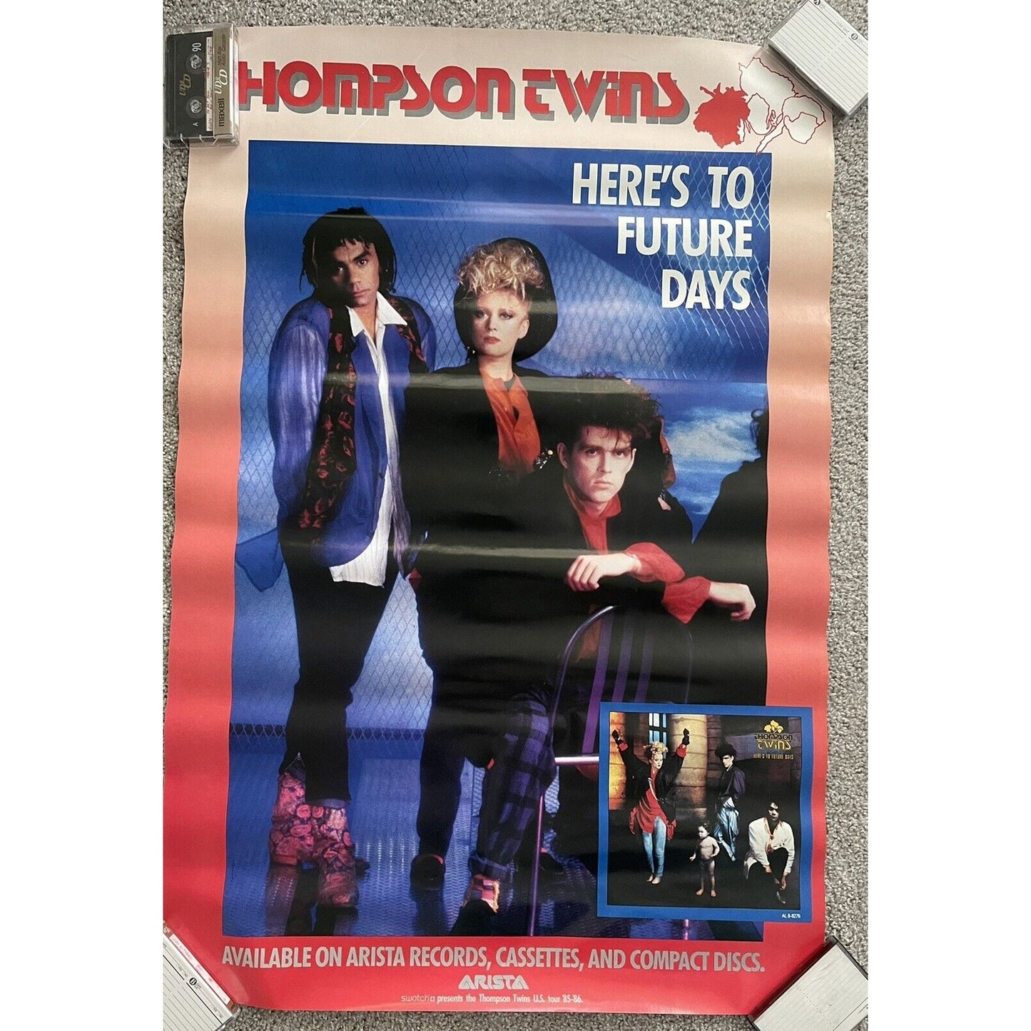 Thompson Twins Here's To Future Days Rare Original Vintage Promotional Poster