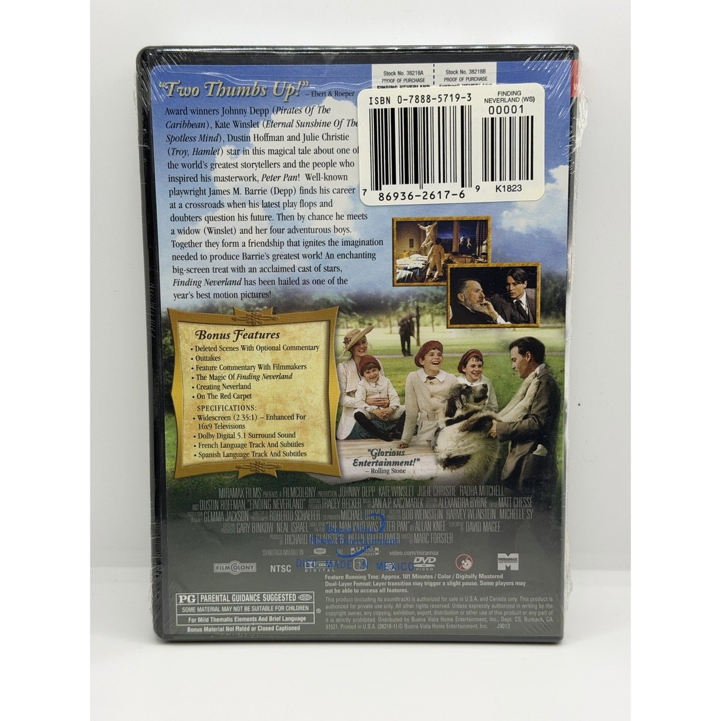 New Factory Sealed DVD Finding Neverland Johnny Depp Kate Winslet