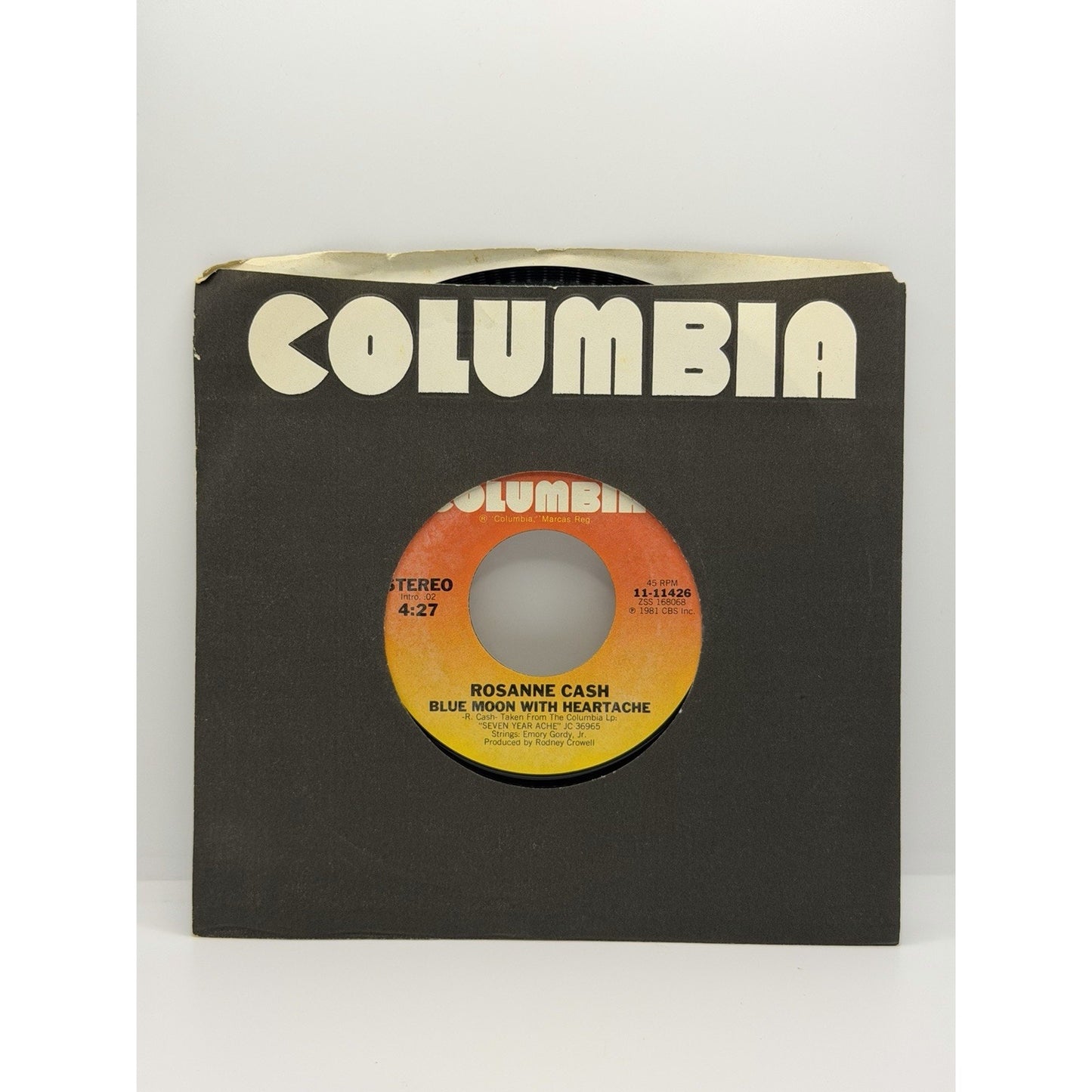 Rosanne Cash Seven Year Ache 45 RPM 7” Country Vinyl Record Out Of Print