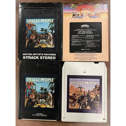 Vintage Rare HTF Lot Of 4 Village People 8 Track Tapes YMCA Disco Dance Pop