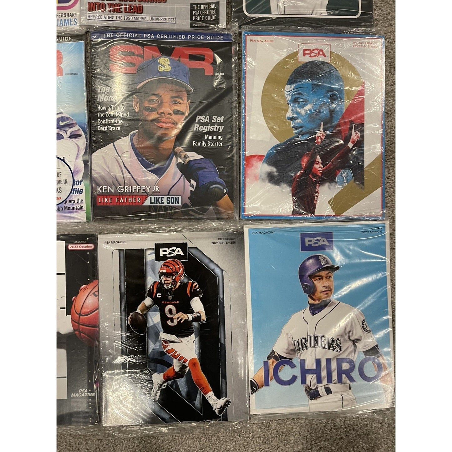 PSA Magazine Lot of 12 2021-2023 LeBron Jordan Mbappe Morant Jeter + More