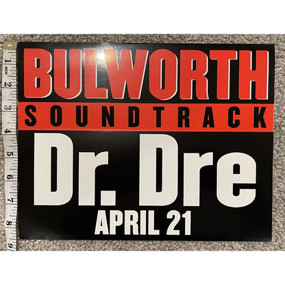 VINTAGE RARE LARGE HIP HOP RAP STICKER DR DRE BULLWORTH SOUNDTRACK DEATHROW REC