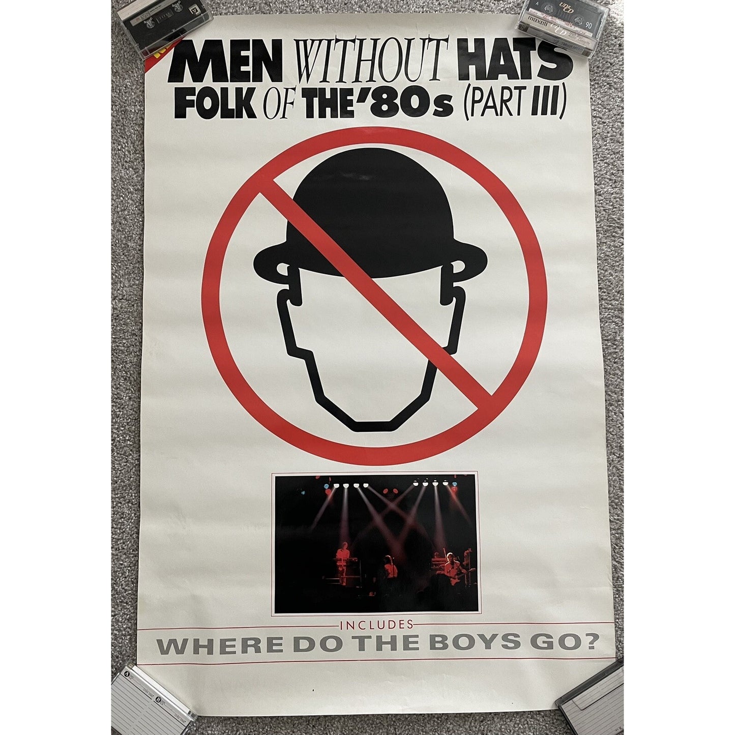 Rare 1980s Men Without Hats Folk Of The 80s Poster 23” X 35” Original Vintage