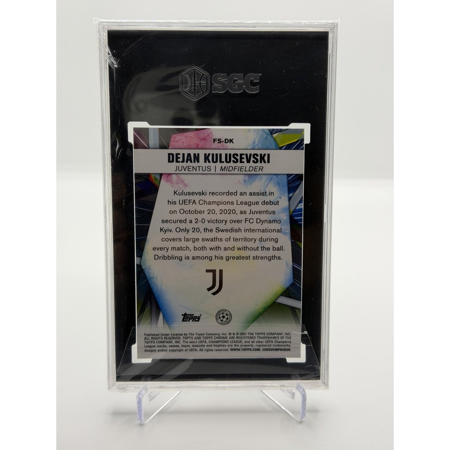 2020-21 Topps Chrome UCL Future Stars Dejan Kulusevski #FS-DK SGC 10 Gem Mint