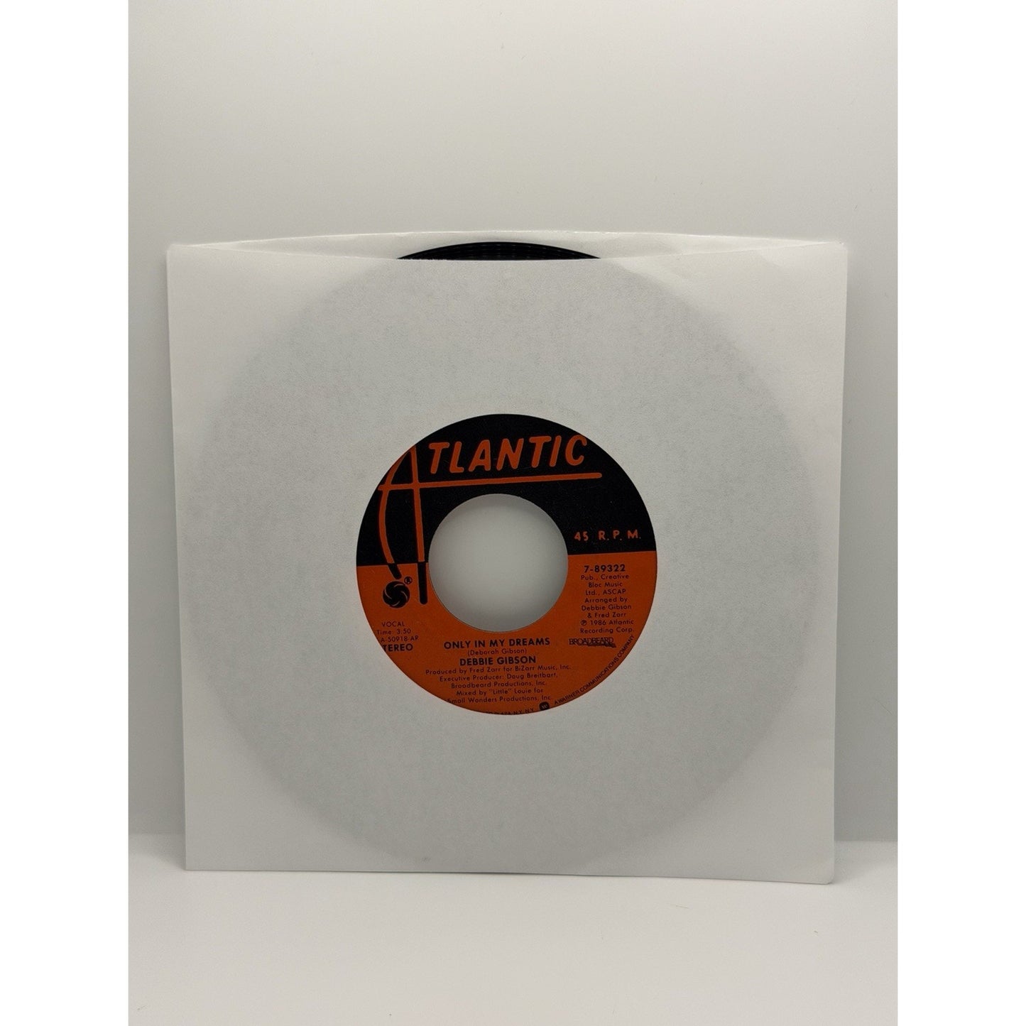 Debbie Gibson Only In My Dreams 45 RPM 7” Record Vinyl Single Out Of Print