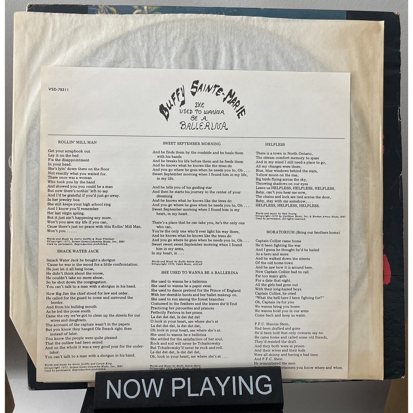 Buffy Sainte Marie She Used to Wanna Be a Ballerina Vinyl LP Record VSD79311