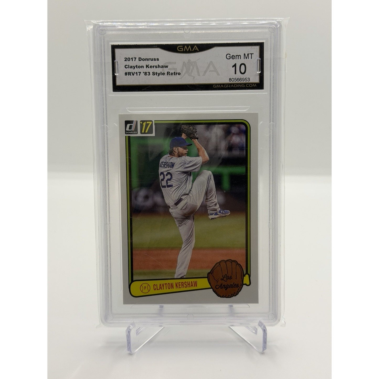 2017 Donruss '83 Retro Variation #RV17 Clayton Kershaw Dodgers GMA 10 Gem Mint