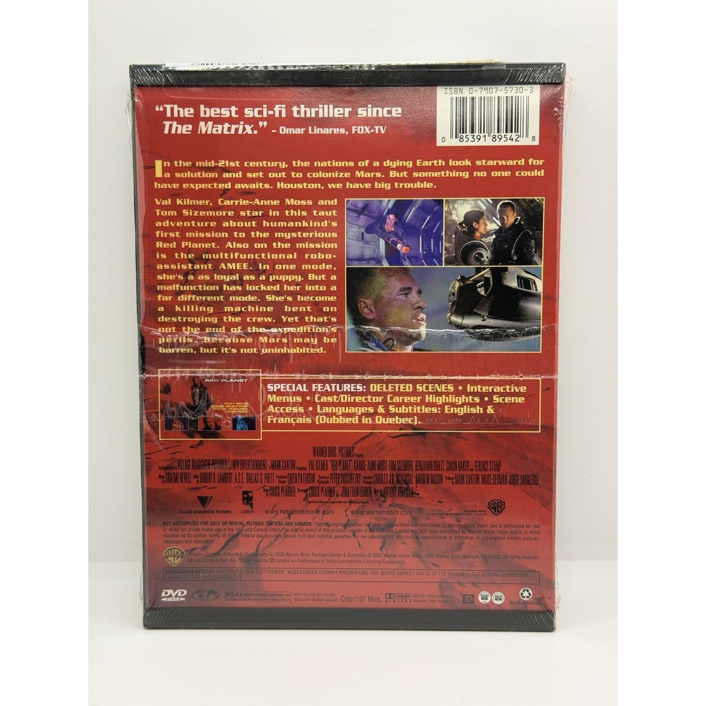 Red Planet Val Kilmer DVD (USA) Space Action Sci-Fi Movie Brand New Sealed