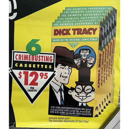 Rare Original The Animated Adventures of Dick Tracy Poster VHS Video 27x39.5"