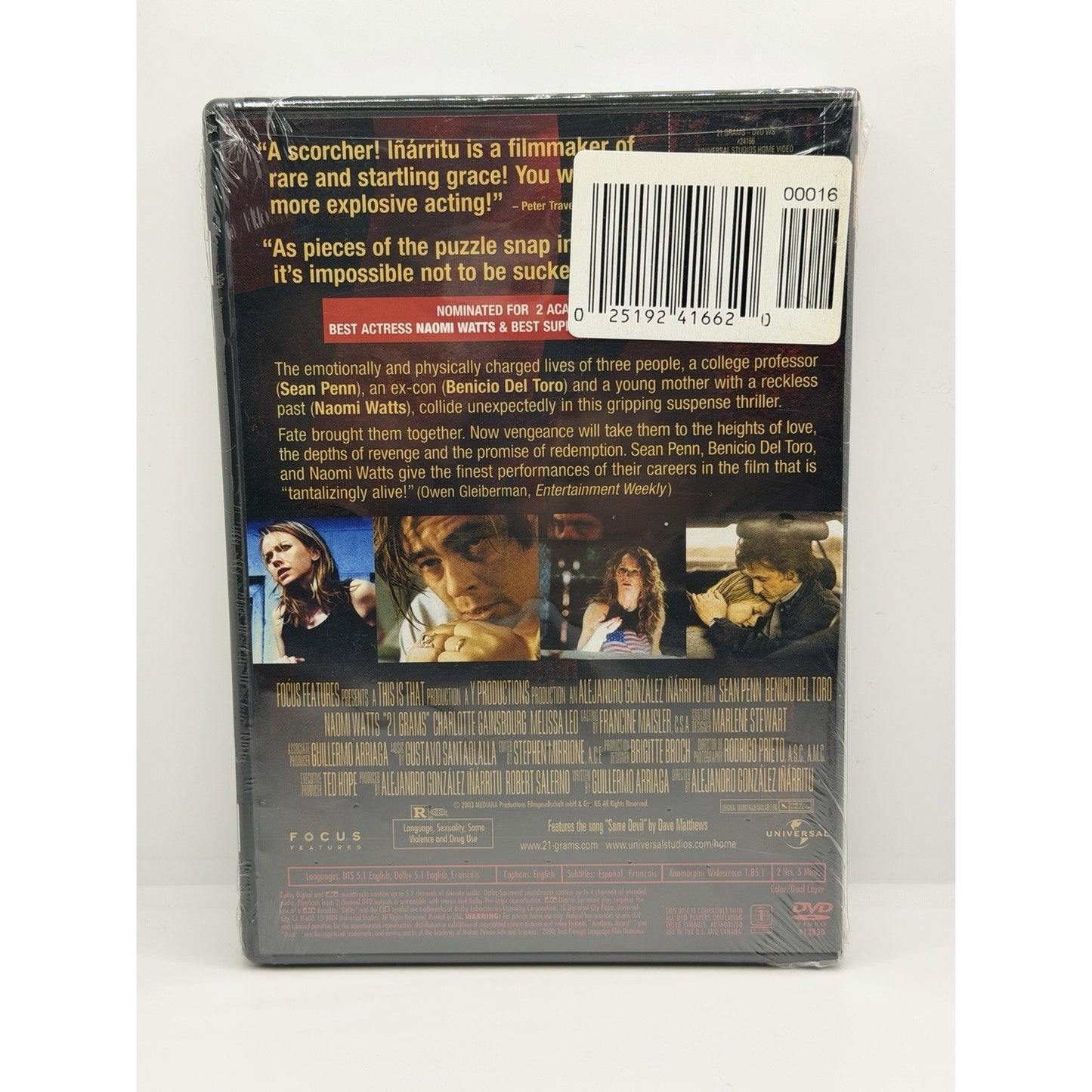 21 Grams (DVD, 2004) New Sealed Sean Penn, Naomi Watts Focus-New Sealed