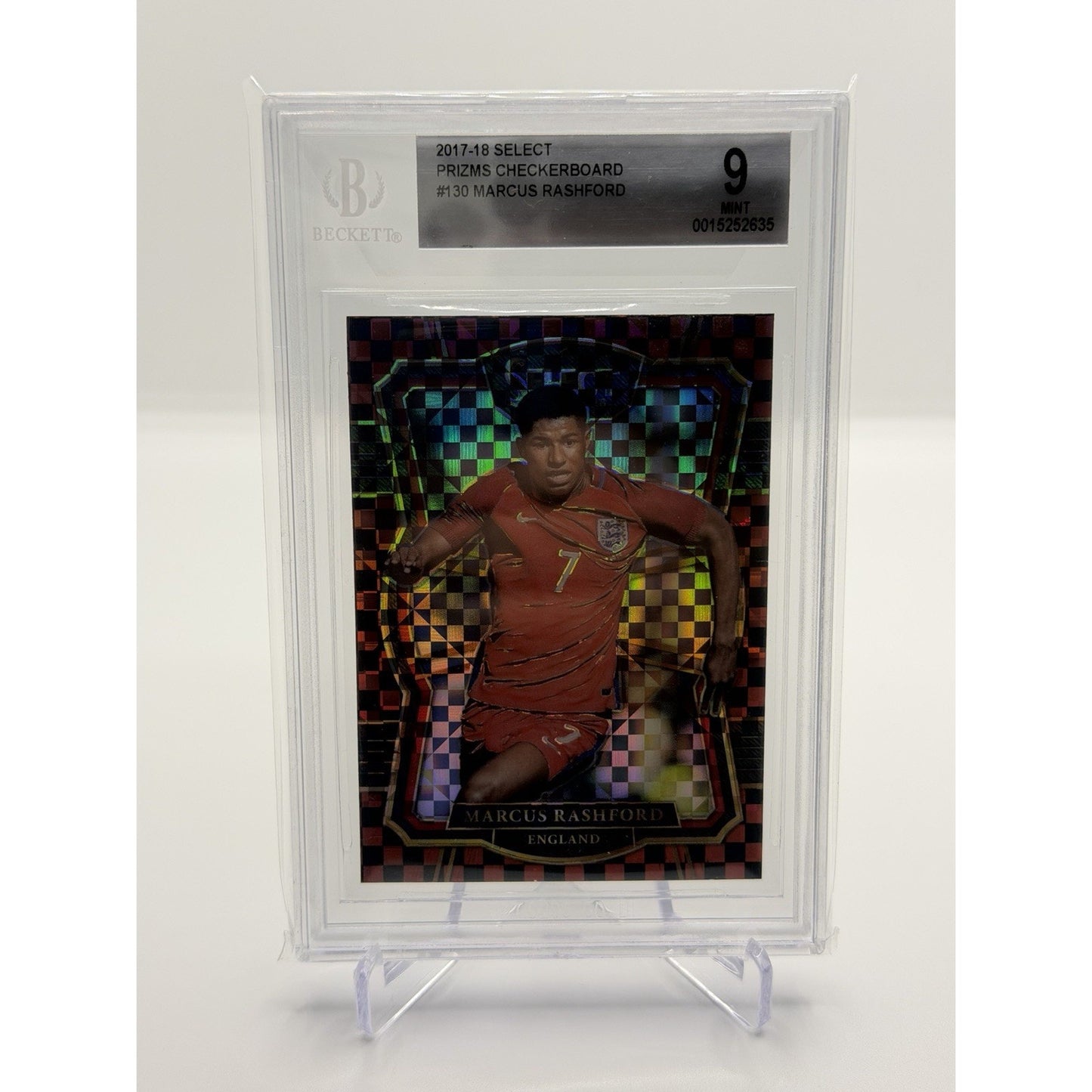 2017-18 Select Soccer Marcus Rashford Checkerboard #130 England BGS 9 Mint