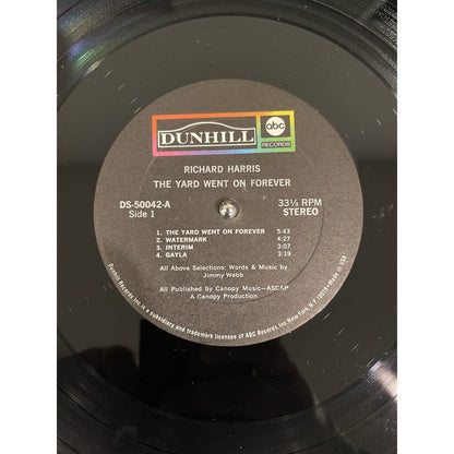 Richard Harris The Yard Went On Forever DS-50042 LP 12in Vinyl Record Album Rock