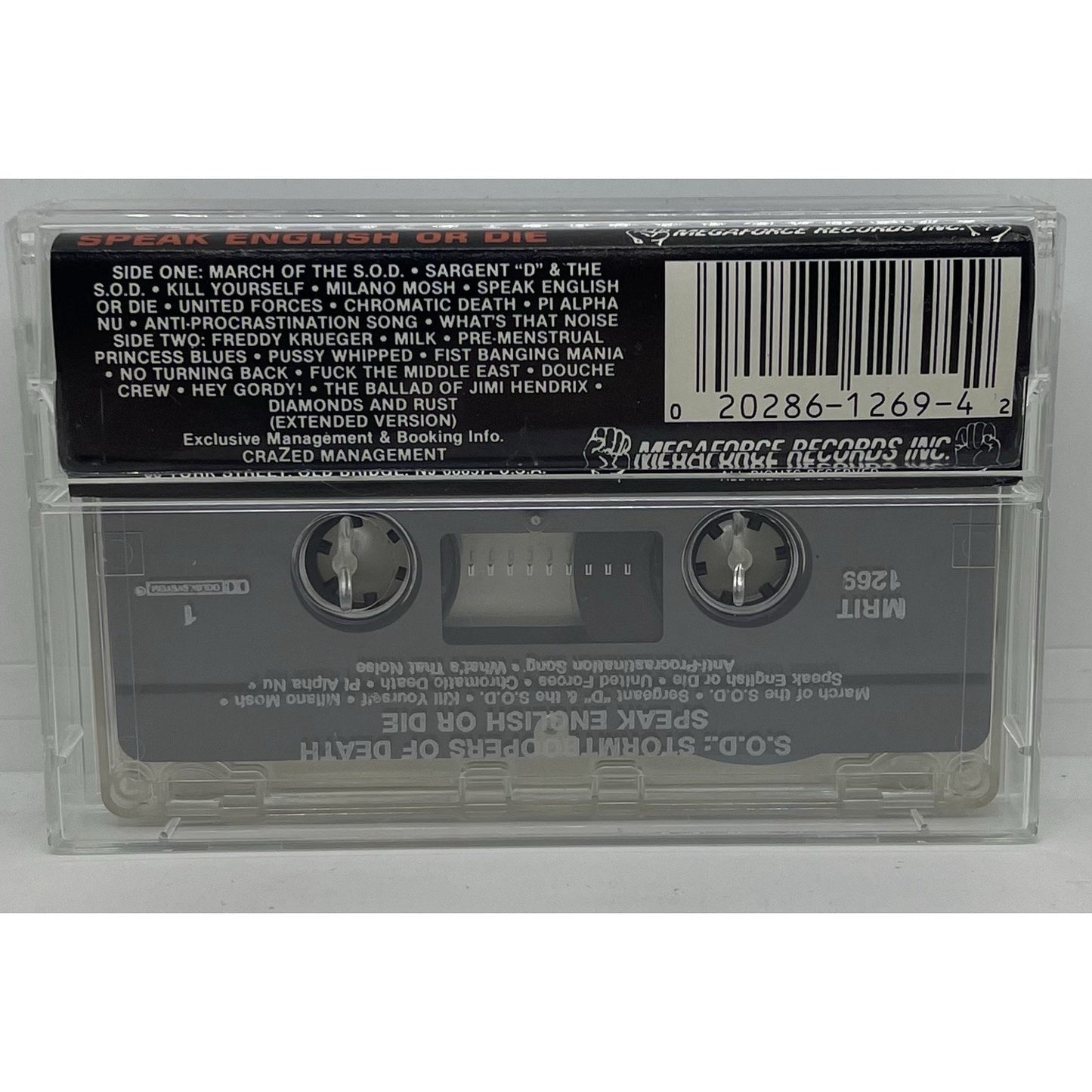 S.O.D. SPEAK ENGLISH OR DIE CASSETTE TAPE MEGAFORCE RECORDS ORIGINAL