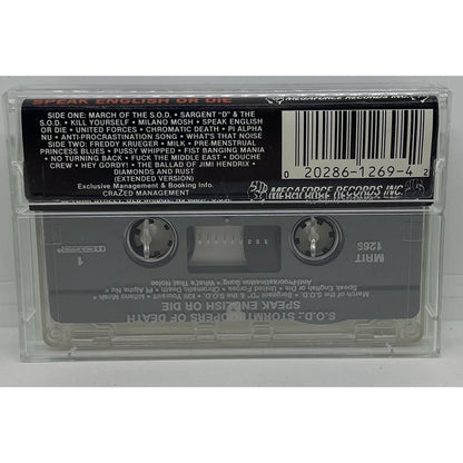 S.O.D. SPEAK ENGLISH OR DIE CASSETTE TAPE MEGAFORCE RECORDS ORIGINAL