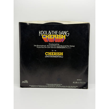 Kool & The Gang 45 RPM Record Cherish 1984 DeLite Records