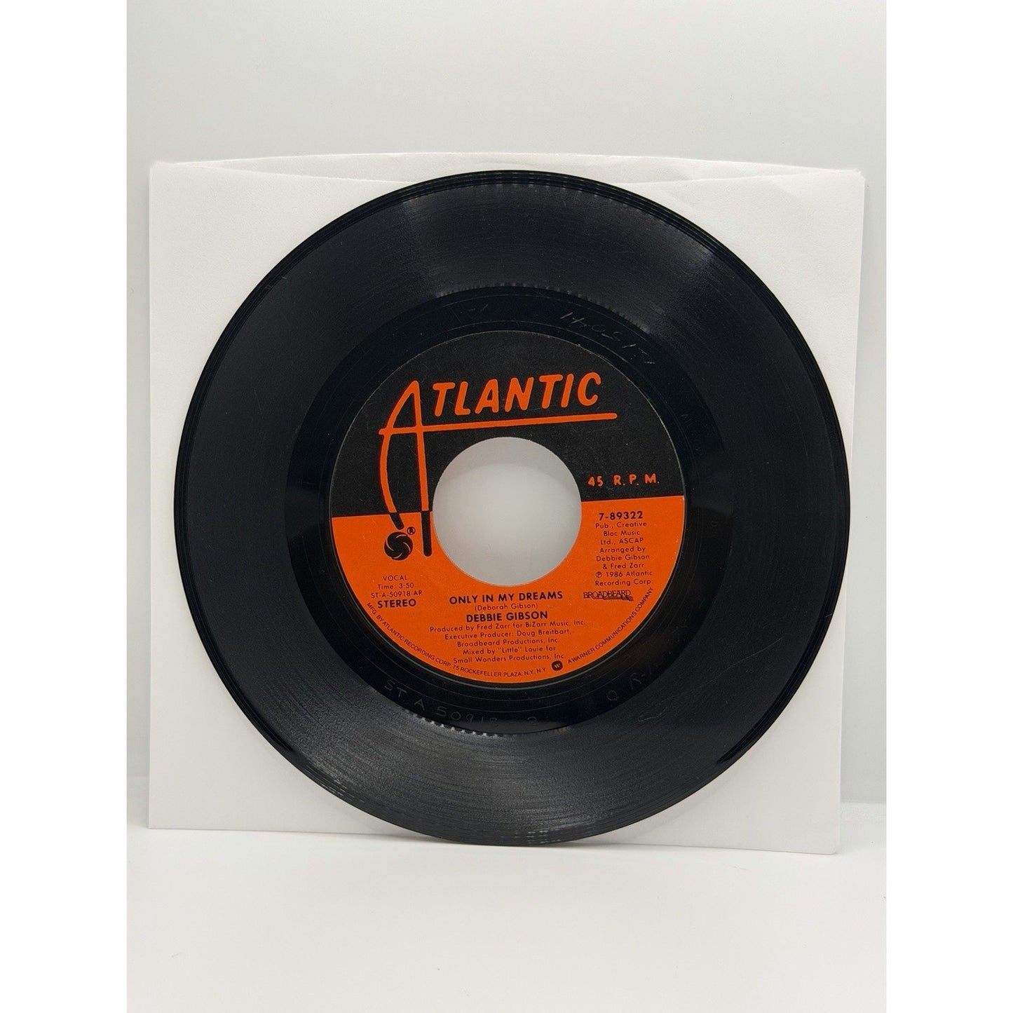 Debbie Gibson Only In My Dreams 45 RPM 7” Record Vinyl Single Out Of Print