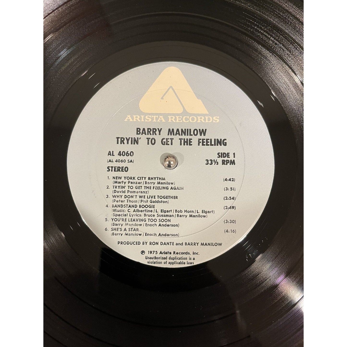 Barry Manilow I'm Trying to Get The Feeling 1975 Arista Records Vinyl Record