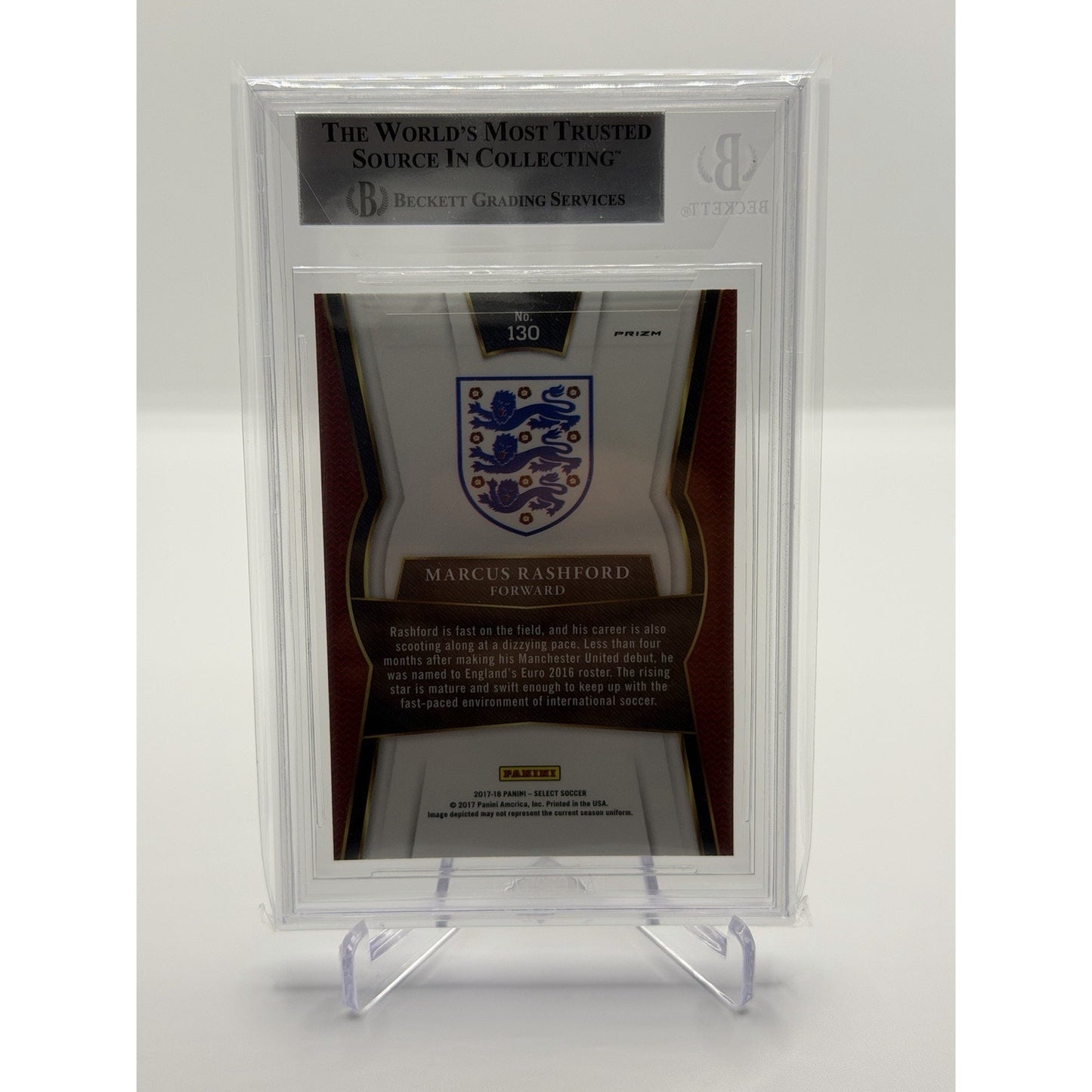2017-18 Select Soccer Marcus Rashford Checkerboard #130 England BGS 9 Mint