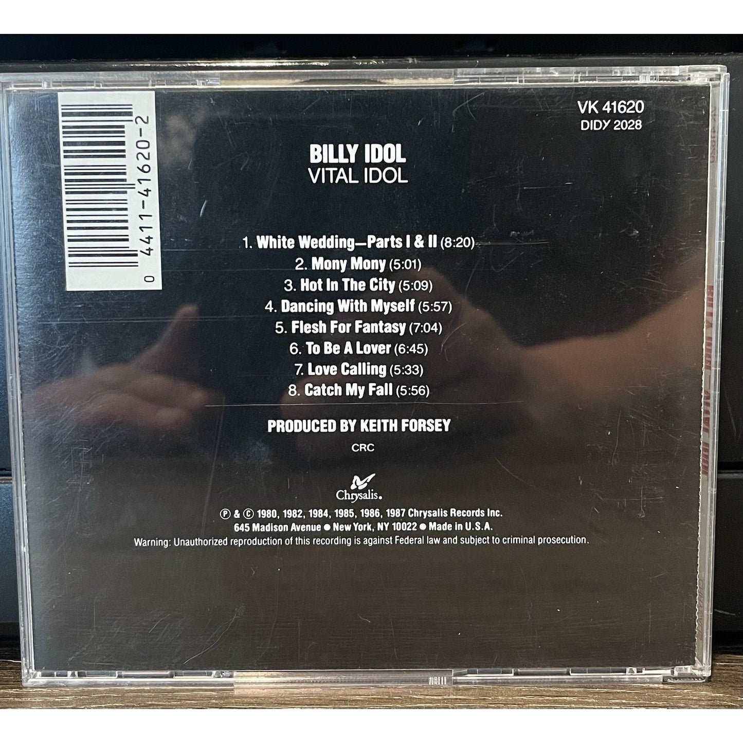 Vital Idol by Billy Idol (CD, Dec-1986, Chrysalis Records) Preowned Out Of Print