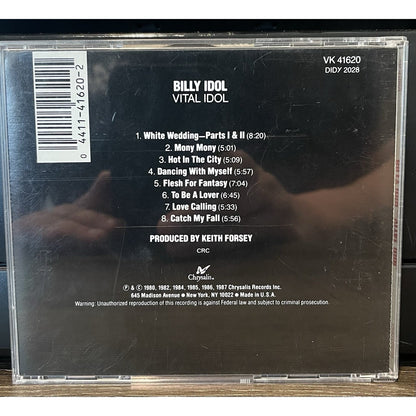 Vital Idol by Billy Idol (CD, Dec-1986, Chrysalis Records) Preowned Out Of Print
