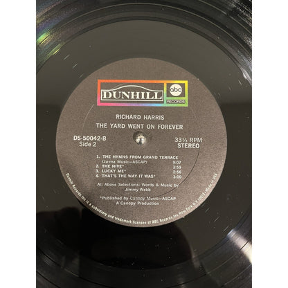 Richard Harris The Yard Went On Forever DS-50042 LP 12in Vinyl Record Album Rock