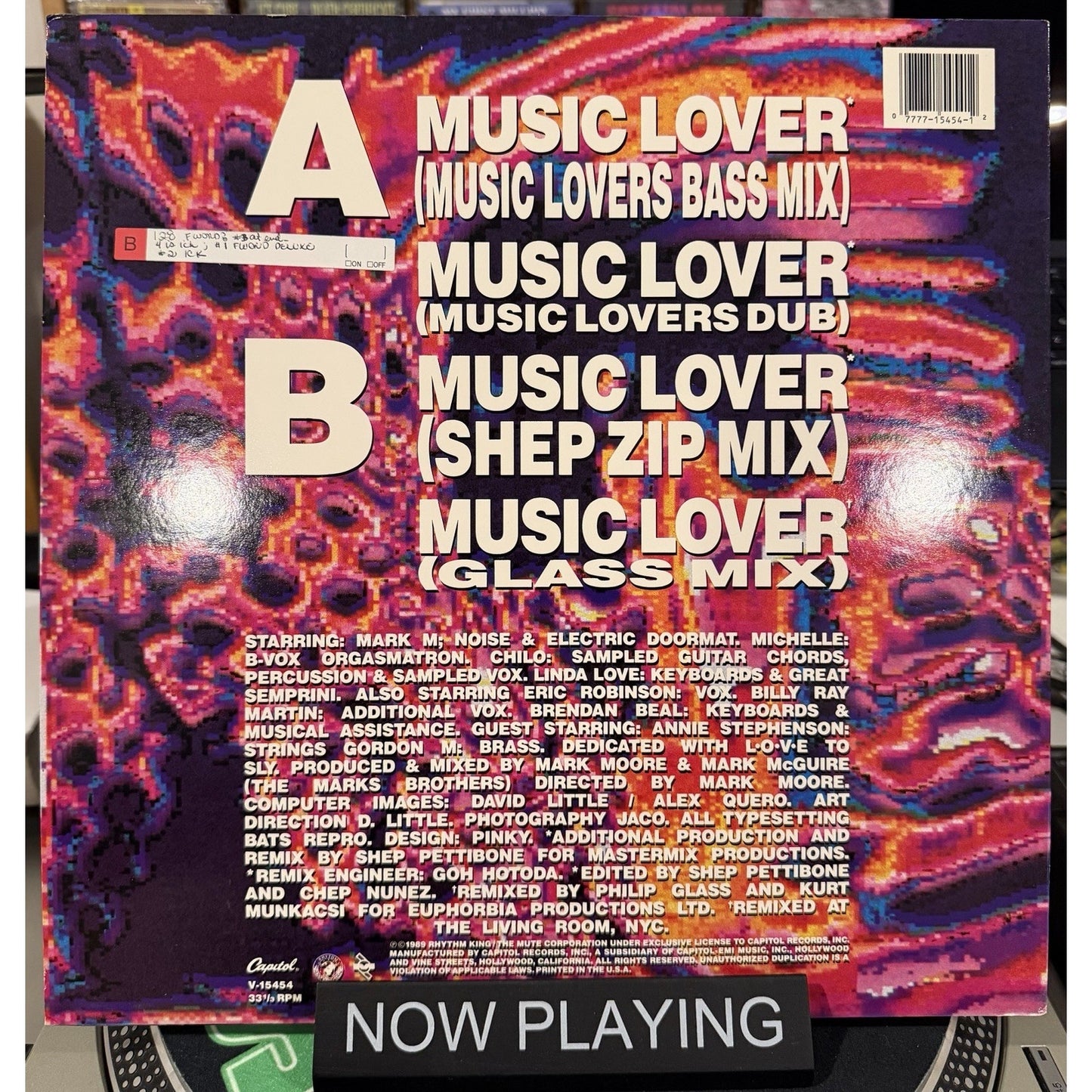 S-Express -"Music Lover" 33rpm vinyl 12" Single Preowned Vinyl Record