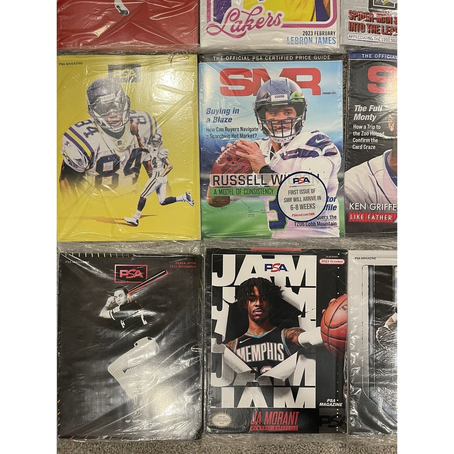 PSA Magazine Lot of 12 2021-2023 LeBron Jordan Mbappe Morant Jeter + More