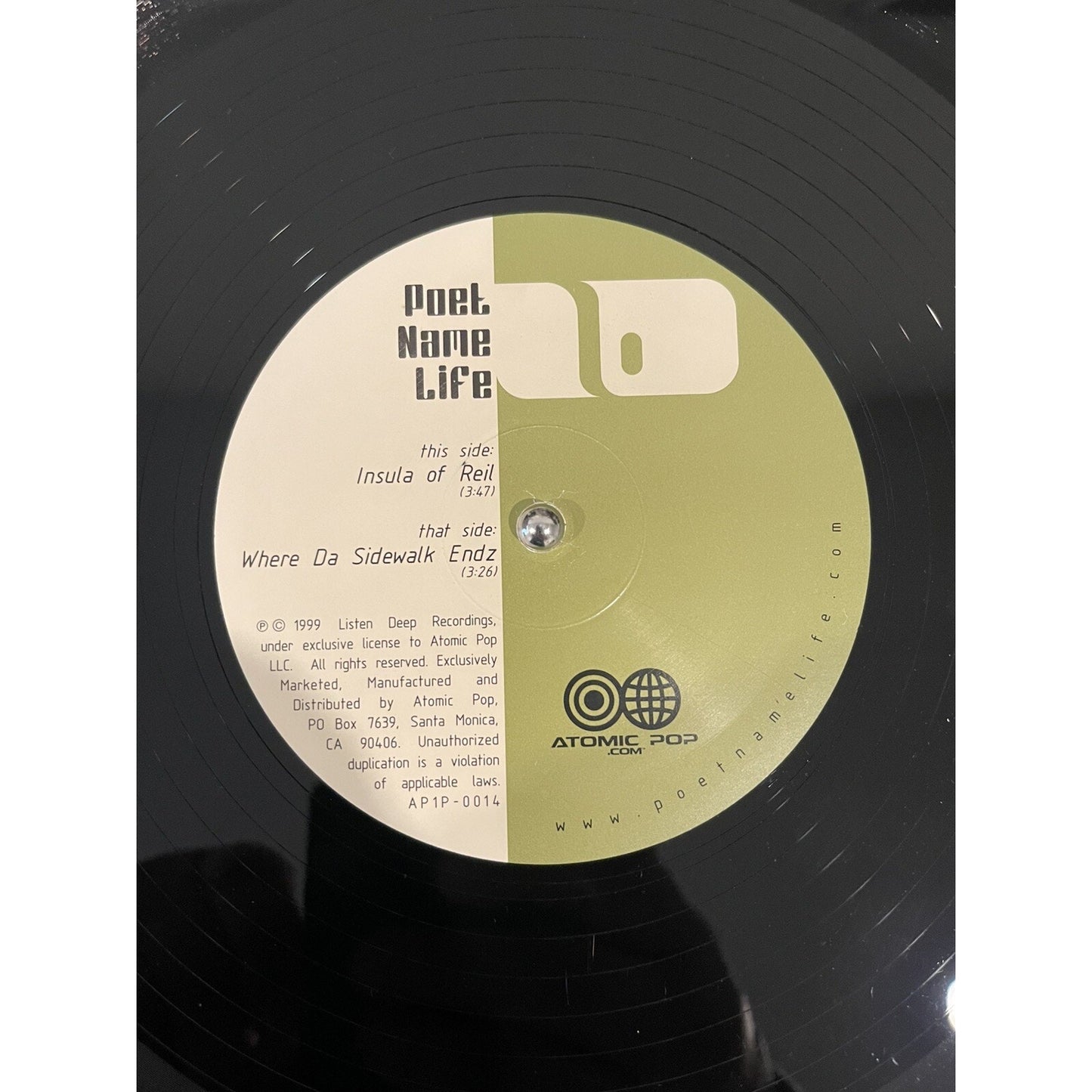 Poet Name Life ‎– Insula Of Reil / Where Da Sidewalk Endz 12" Vinyl Abstract Rap