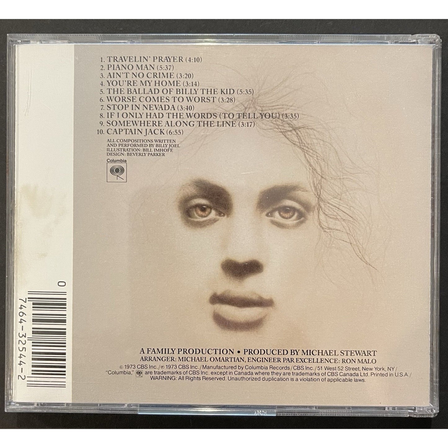 Billy Joel - Piano Man (CD, Columbia Records) CK 32544 1973 Original Pressing