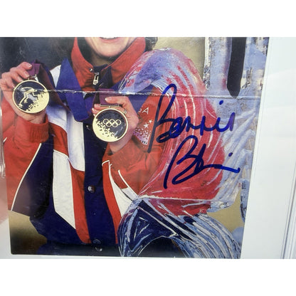 Bonnie Blair Signed Post Card Beckett COA Slabbed USA Olympic Speed skater
