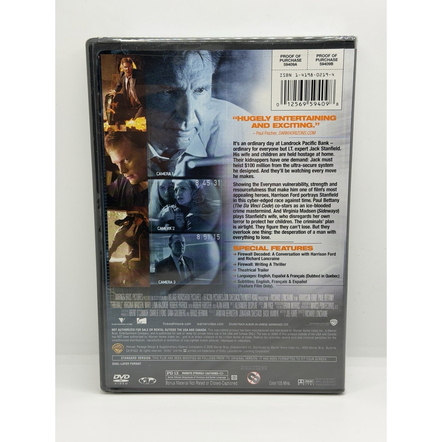 Firewall Full Screen New / Sealed DVD Movie Harrison Ford
