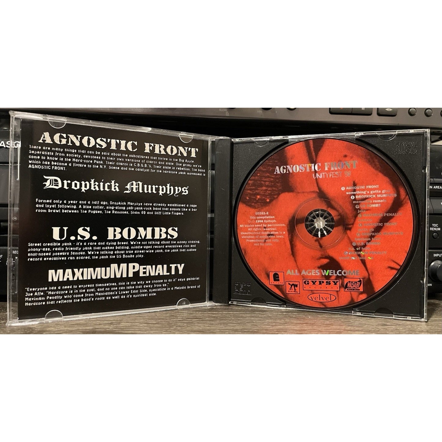 Agnostic Front Dropkick Murphys U.S. Bombs Unity Fest 98 Rare Promo CD