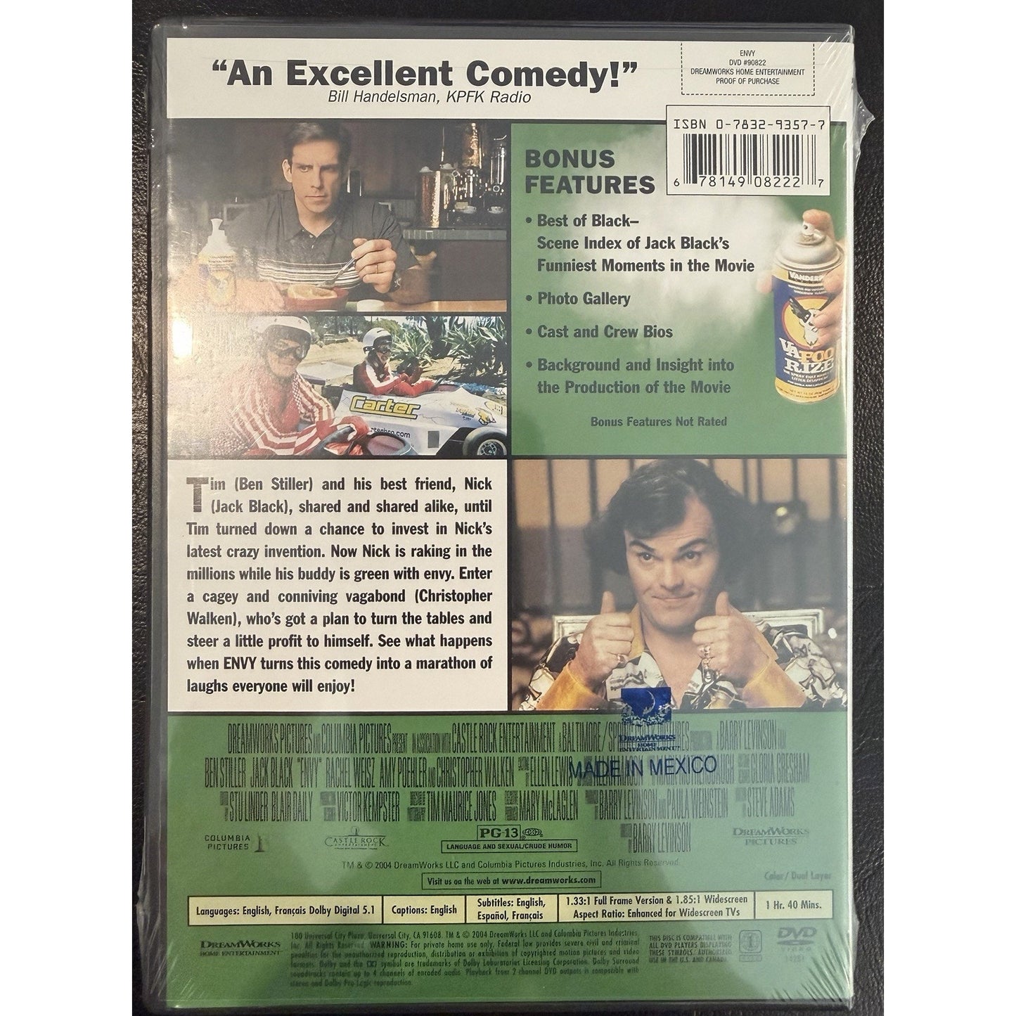 Envy, Ben Stiller, Jack Black, Rachel Weisz, Christopher Walken, Amy Poehler
