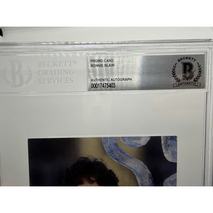 Bonnie Blair Signed Post Card Beckett COA Slabbed USA Olympic Speed skater