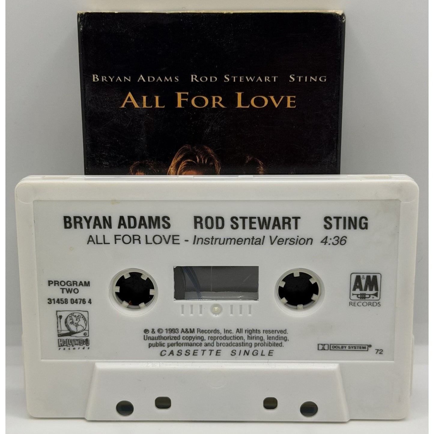 Three Musketeers: All For Love - Sting, Rod Stewart, Bryan Adams Cassette Single