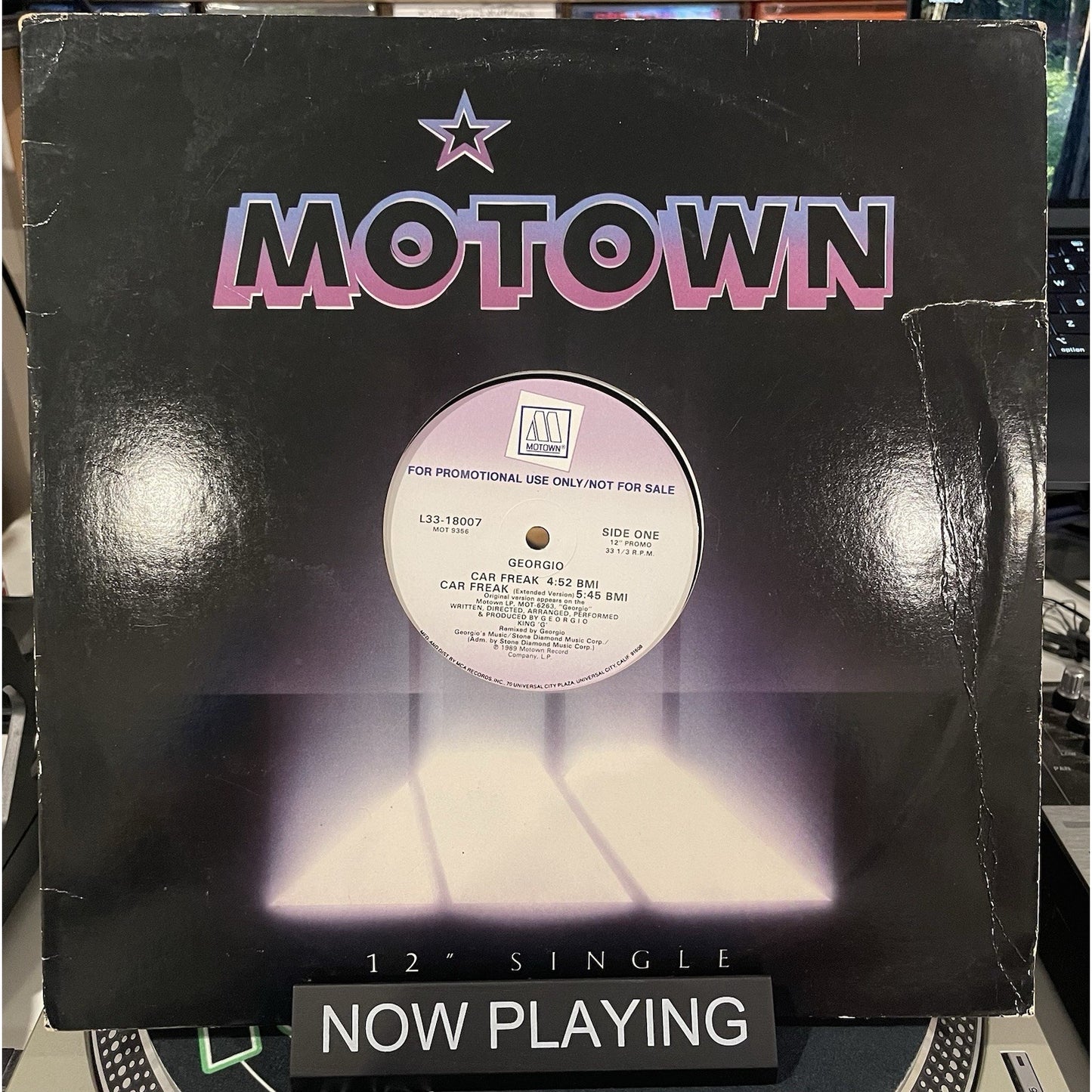 Georgio Car Freak Promo Single Vinyl Record LP Electronic Funk Soul Motown 1989